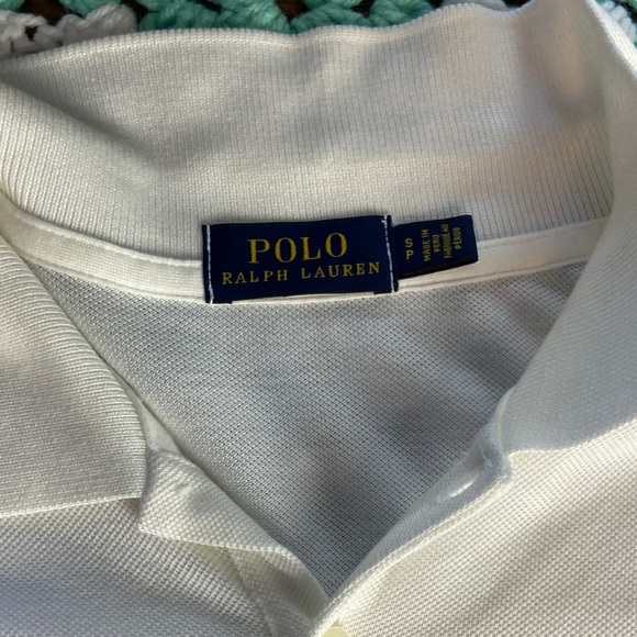 NWOT Polo Ralph Lauren Cream White Shirt hi-low monogram oversized embroidered s - Picture 6 of 9